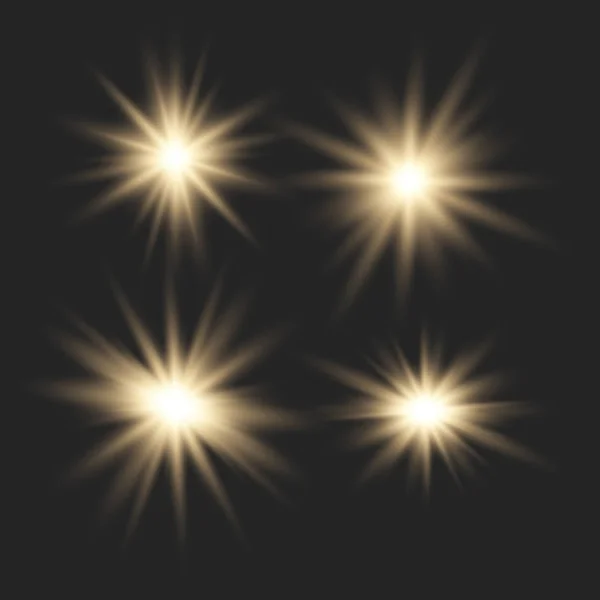 Conjunto de luces brillantes — Vector de stock
