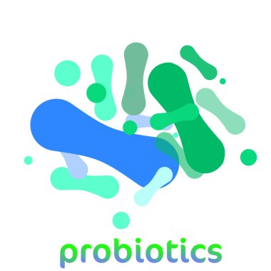 Probiyotik bakteri Logo vektör