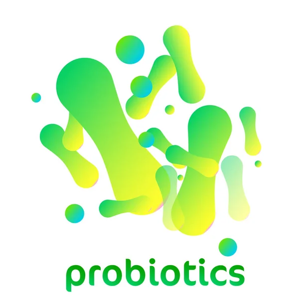 Logotipo del vector de bacterias probióticas — Vector de stock