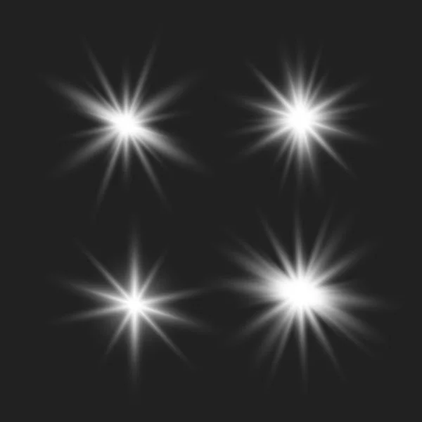 Conjunto de luzes brilhantes — Vetor de Stock