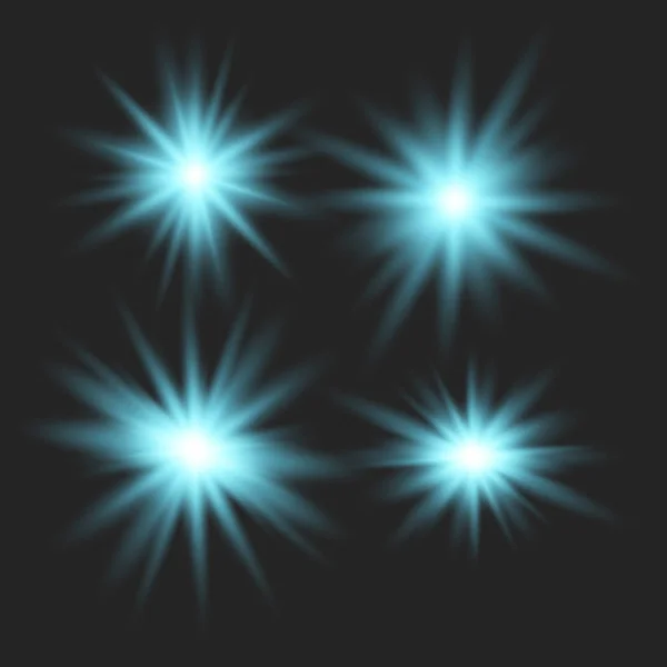 Conjunto de luzes brilhantes — Vetor de Stock