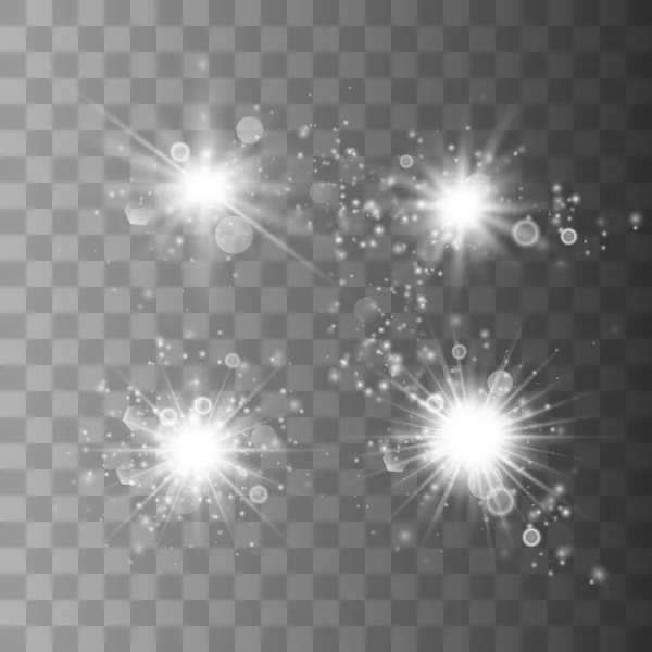 Conjunto de luces brillantes — Vector de stock