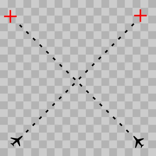 Icono de vector de trayectoria de línea de avión de aire — Vector de stock