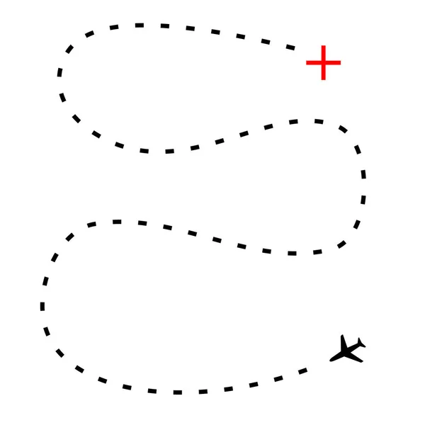 飞机线路路径矢量图标的空气 — 图库矢量图片