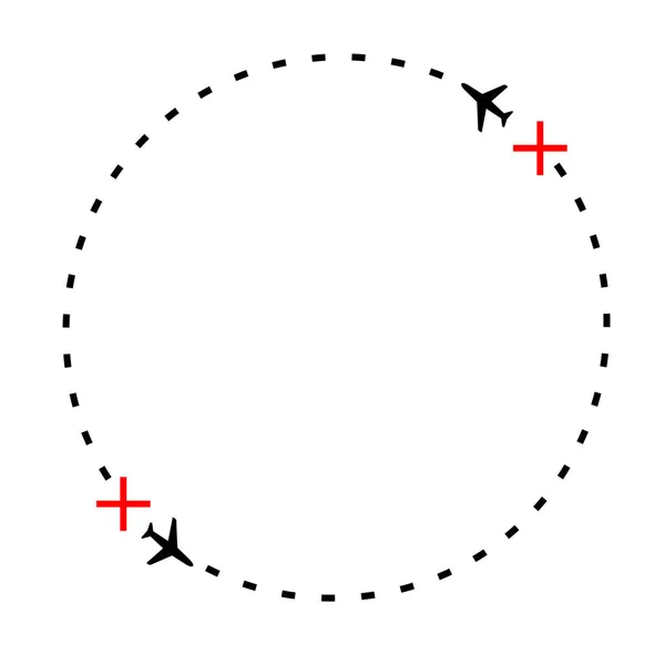 飞机线路路径矢量图标的空气 — 图库矢量图片