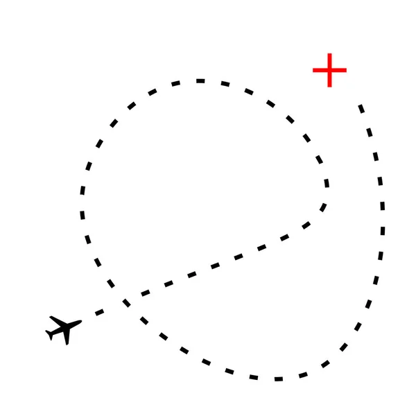Repülőgép vonal elérési vektor ikon a levegő — Stock Vector