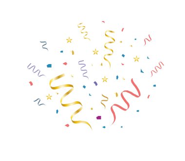 İzole renkli parlak konfeti