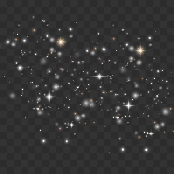 Dammet gnistor, gyllene stjärnor — Stock vektor