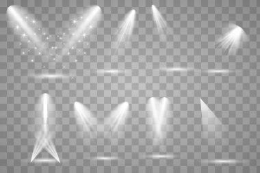 Sahne ışıklarıyla parlak ışıklandırma.