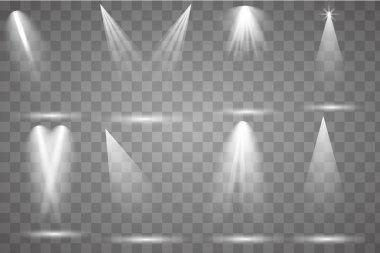 Sahne ışıklarıyla parlak ışıklandırma.