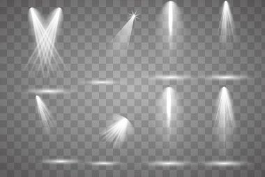 Sahne ışıklarıyla parlak ışıklandırma.