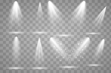 Sahne ışıklarıyla parlak ışıklandırma.