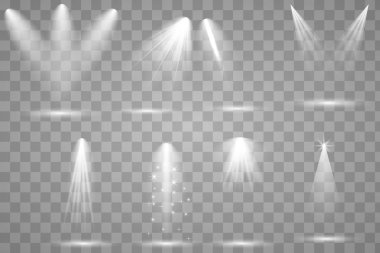 Sahne ışıklarıyla parlak ışıklandırma.