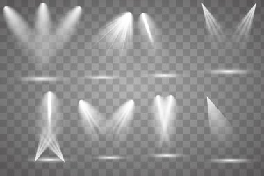 Sahne ışıklarıyla parlak ışıklandırma.