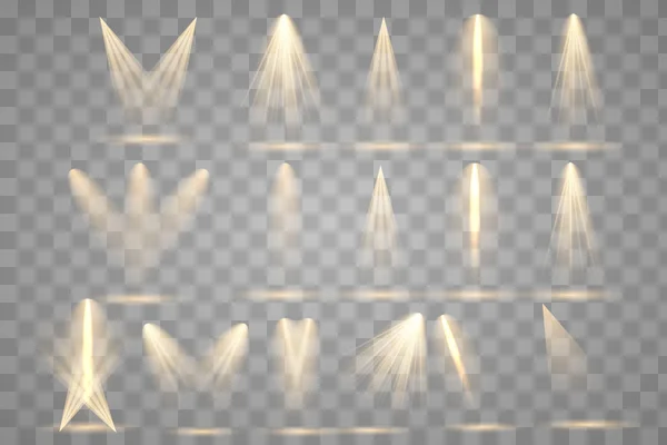 Éclairage lumineux avec projecteurs. — Image vectorielle