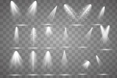 Sahne ışıklarıyla parlak ışıklandırma.