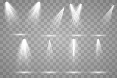 Sahne ışıklarıyla parlak ışıklandırma.