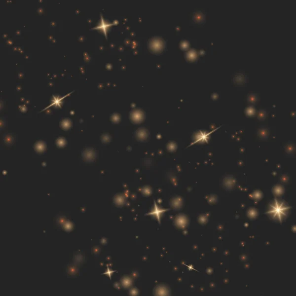 Dust sparks, golden stars — Stock Vector