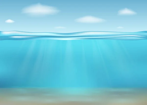 Ρεαλιστική βαθιά υποβρύχια θάλασσα — Διανυσματικό Αρχείο