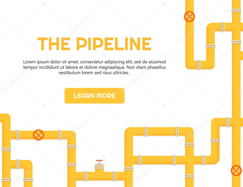 Industrial background with yellow pipeline