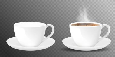 Beyaz gerçekçi kahve fincanı.