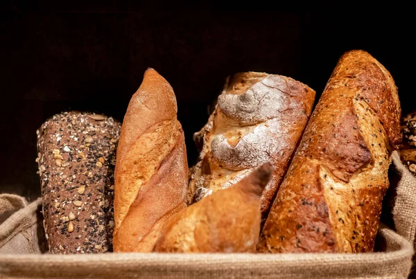 Fechamento Pilha Pão Trigo Para Café Manhã — Fotografia de Stock