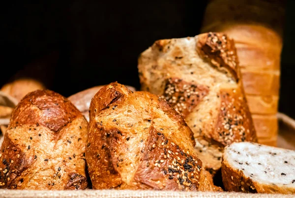 Closeup Pile Wheat Bread Breakfast — Stock Photo, Image