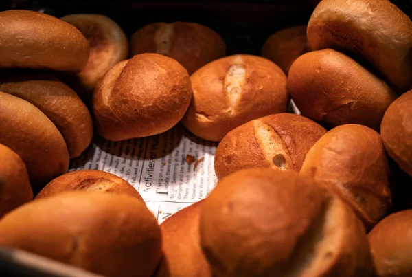 Gros Tas Pain Blé Pour Petit Déjeuner — Photo