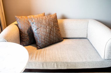 evde kanepede yastık