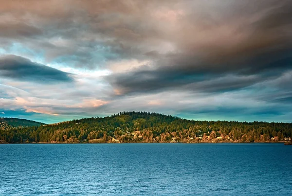 Pôr do sol no Estreito da Geórgia, Canadá — Fotografia de Stock