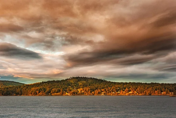 Pôr do sol no Estreito da Geórgia, Canadá — Fotografia de Stock