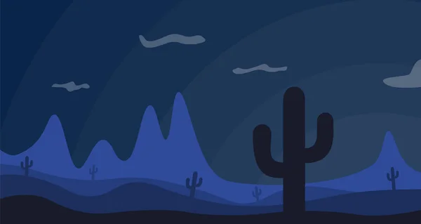 Сонячне Світло Колір Пустельний Ландшафт Векторні Ілюстрації Мексиканські Пустелі — стоковий вектор