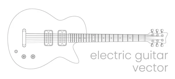 Illustrazione chitarra elettrica. Strumento musicale rock. Schizzo della linea vettoriale — Vettoriale Stock
