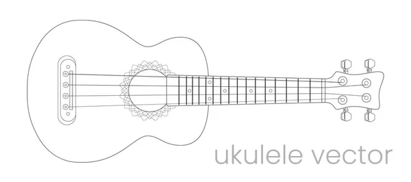 Ukulele 吉他例证。乐器。矢量线草图 免版税图库插图