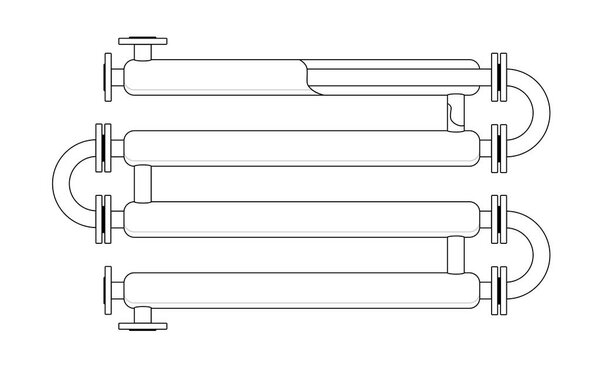Двухтрубный теплообменник. Аппарат для химической обработки. Трубчатый теплообменник
