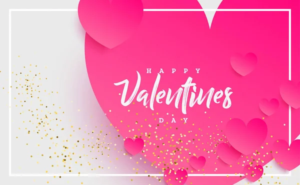 Valentine Day Greeting Card Szablon Wektor — Wektor stockowy