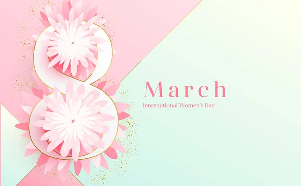 Mart Dünya Kadınlar Günü Tebrik Kartı — Stok Vektör