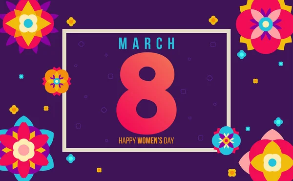 Marzo Tarjeta Felicitación Del Día Internacional Mujer — Archivo Imágenes Vectoriales