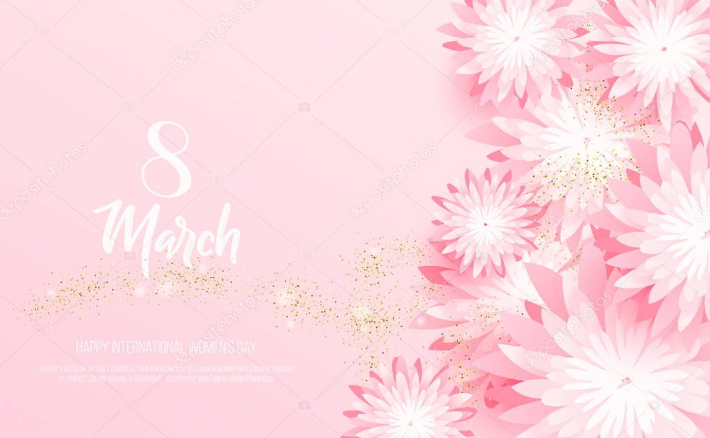 8 march, international womens day greeting card