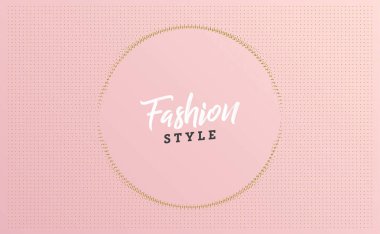 Moda stil yaratıcı banner tasarımı pembe bir arka plan üzerinde bir daire oluşturan soyut noktalı. sosyal medya, reklam, tanıtım, satış, poster, kapak, web, sayfa, billboard için modaya uygun bir tasarım.
