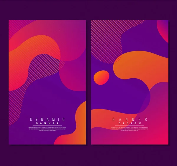 Cartel Futurista Con Colores Neón Fluidos Diseño Abstracto Lugar Para — Vector de stock