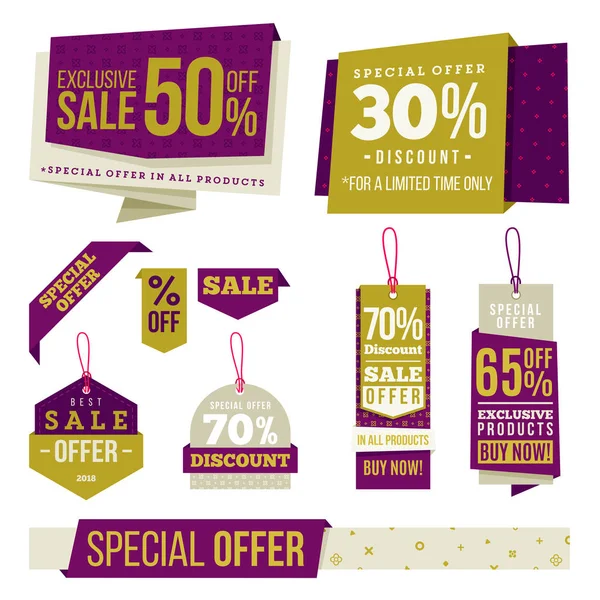 Set Venta Oferta Especial — Vector de stock