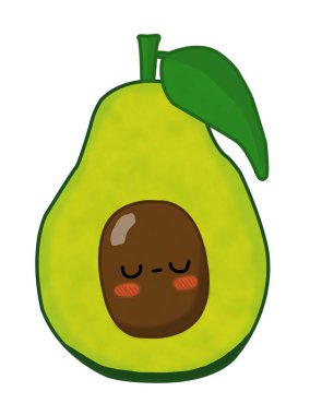 Kawaii avokado ile yüz
