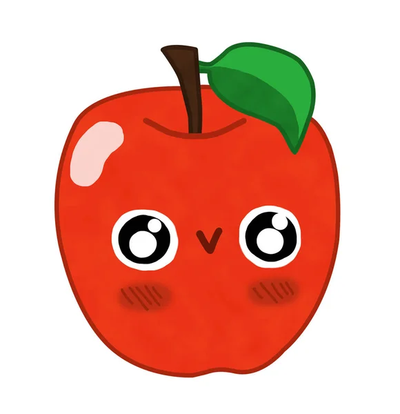 Kawaii Apple Face Smile — Stock Photo, Image