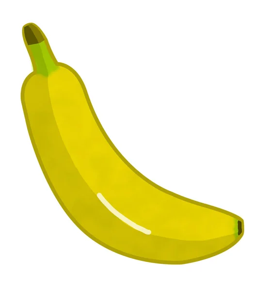 Banana Semplice Realistico Giallo — Foto Stock