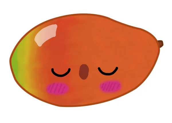 Kawaii Mango Cara Boca — Foto de Stock