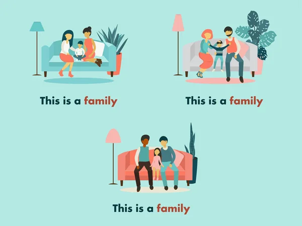 Семейные вариации [это семья] — стоковый вектор