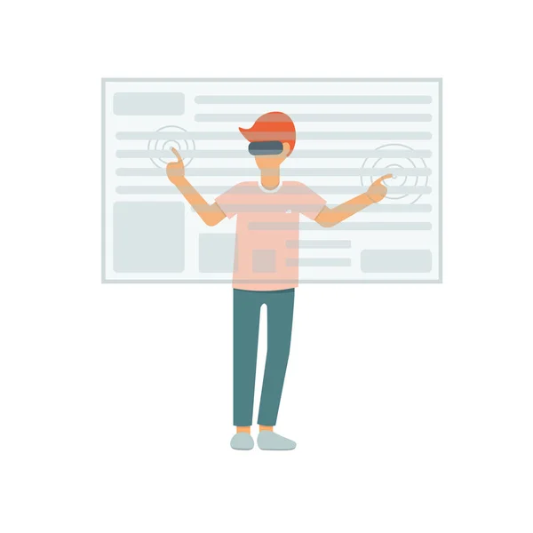 Virtual reality man — Stock Vector