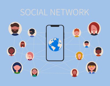 sosyal ağ insanlar ve telefon