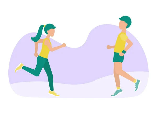 跑女人和男人 — 图库矢量图片